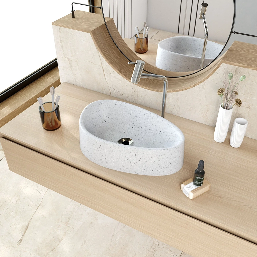 Cuba Pia Para Banheiro Gota 43cm Maitê C08 Branco Granit - Mpozenato