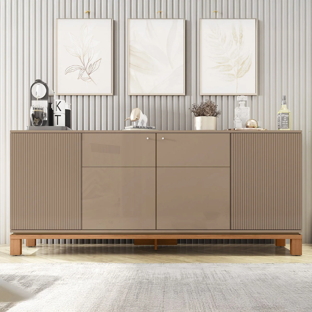 Balcão Buffet Sala de Jantar 179cm Lucca Areia/Freijó C01 - Mpozenato