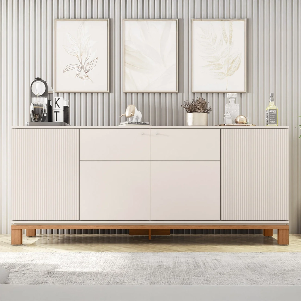 Balcão Buffet Sala de Jantar 179cm Lucca Off/Freijó C01 - Mpozenato