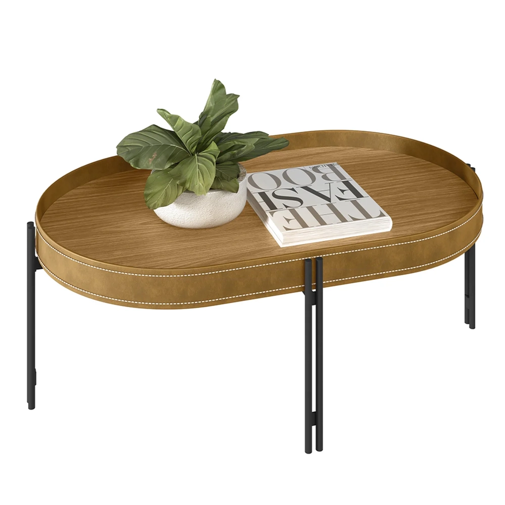 Mesa de Centro Para Sala Estilo Industrial Ville Caramelo L06 - Mpozenato