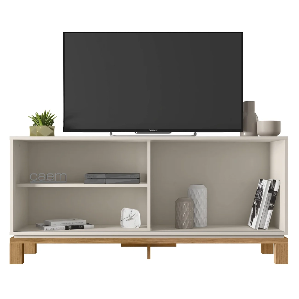 Rack Bancada Para TV 45 Pol 136cm Lucca Off White/Freijó C01 - Mpozenato