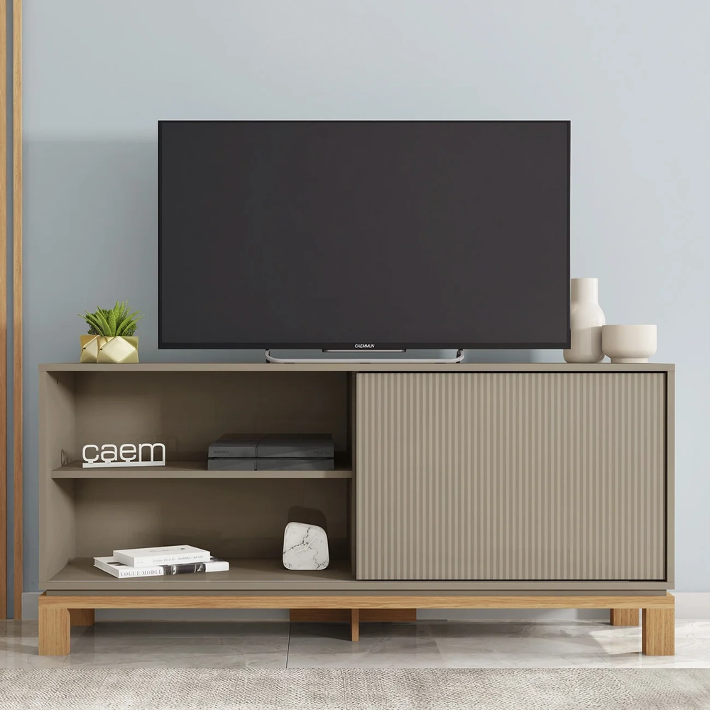 Rack Bancada Para TV 45 Pol 136cm Lucca Areia/Freijó C01 - Mpozenato