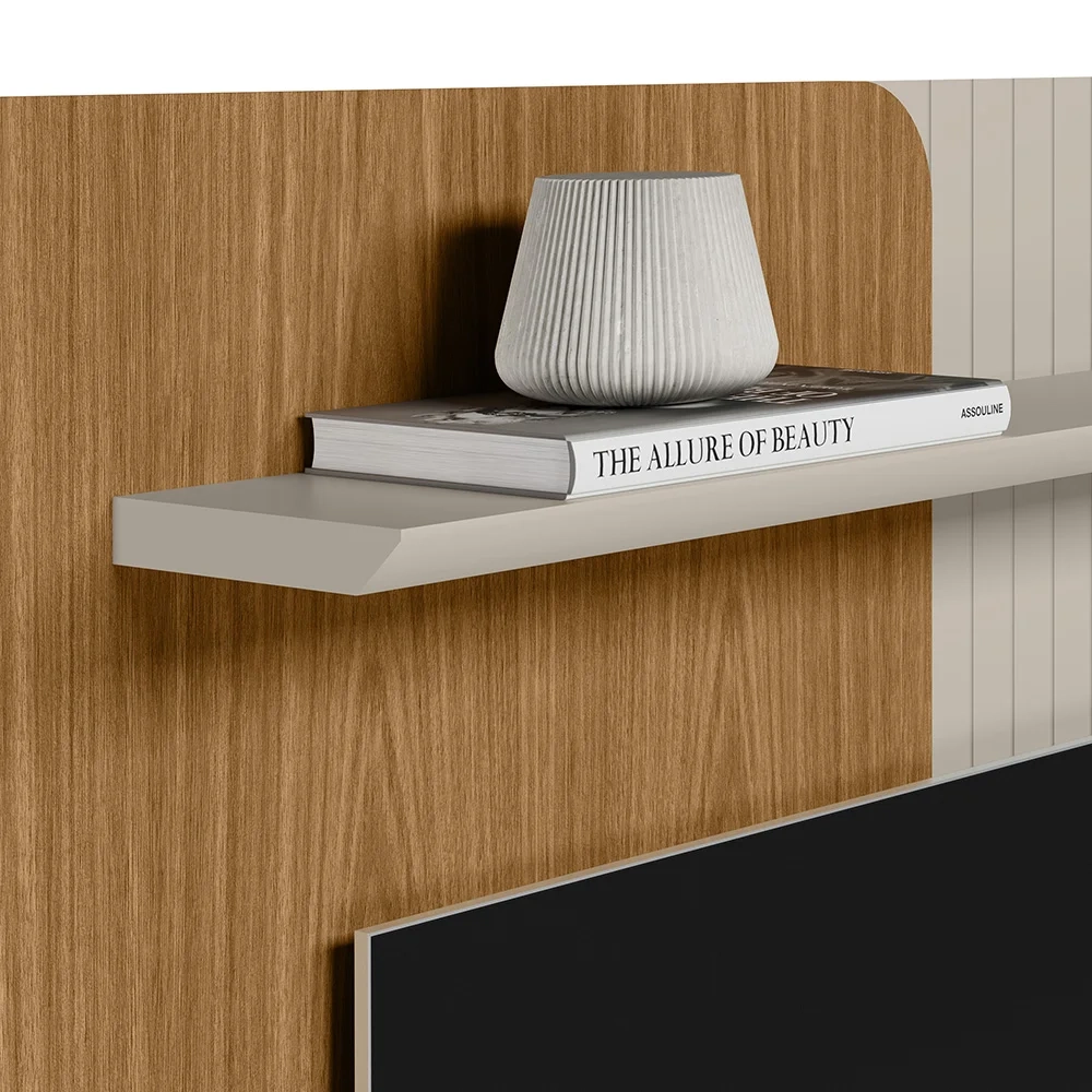 Painel TV 65 Pol e Bancada Suspensa Illumi Tauari/Off L06 - Mpozenato