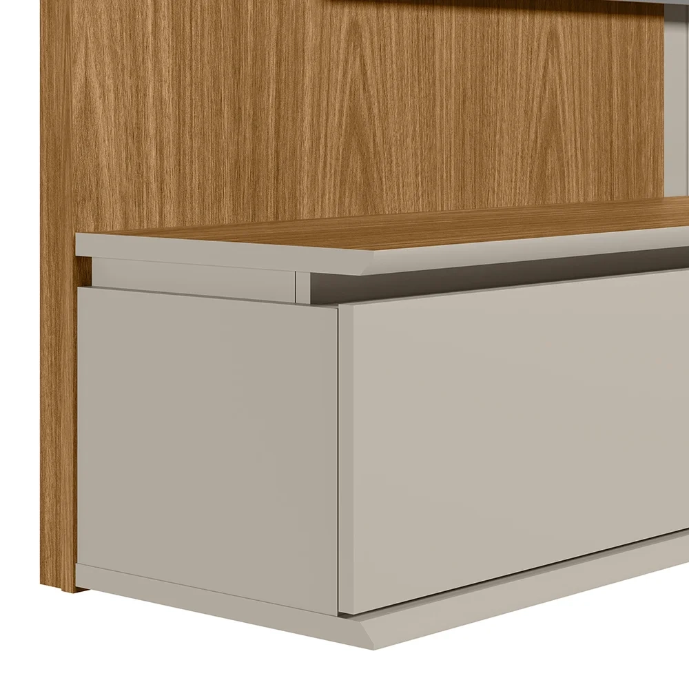 Painel TV 65 Pol e Bancada Suspensa Illumi Tauari/Off L06 - Mpozenato