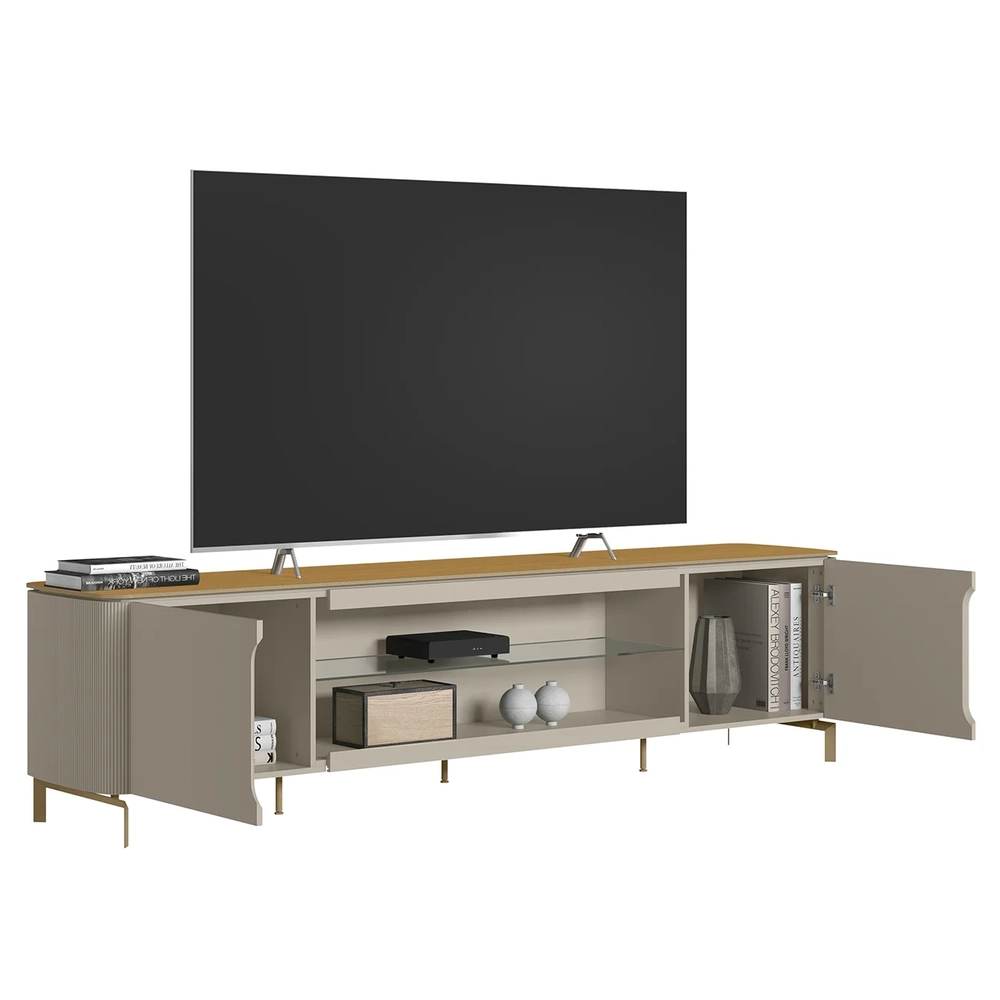 Rack Bancada Para TV 85 Pol 239cm Martan Tauari/Off Flex L06 - Mpozenato