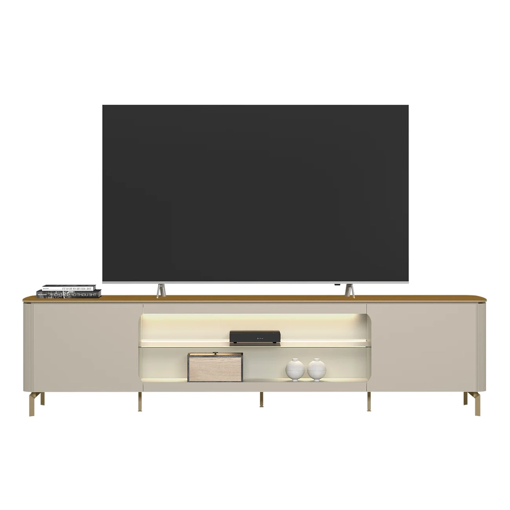 Rack Bancada TV 85 Pol 239cm com LED Martan Tauari/Off Flex L06 - Mpozenato