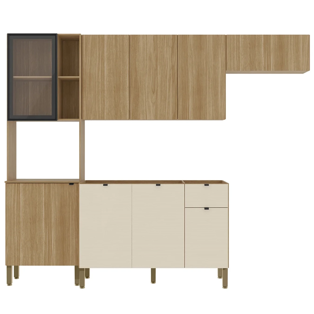 Cozinha Compacta Balcão Com Pia 120cm Laura Plus Freijó/Soft Z06 - Mpozenato