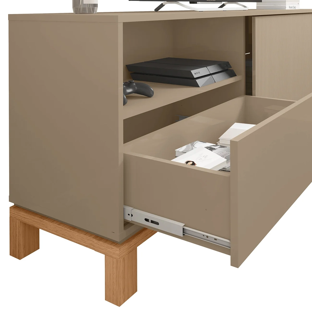 Rack Bancada Para TV 55 Pol 150cm Lucca Areia/Freijó C01 - Mpozenato