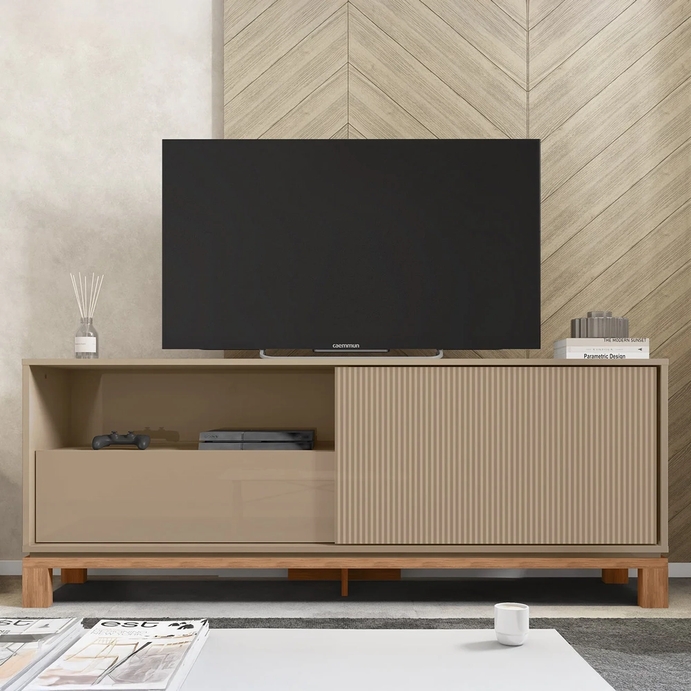 Rack Bancada Para TV 55 Pol 150cm Lucca Areia/Freijó C01 - Mpozenato