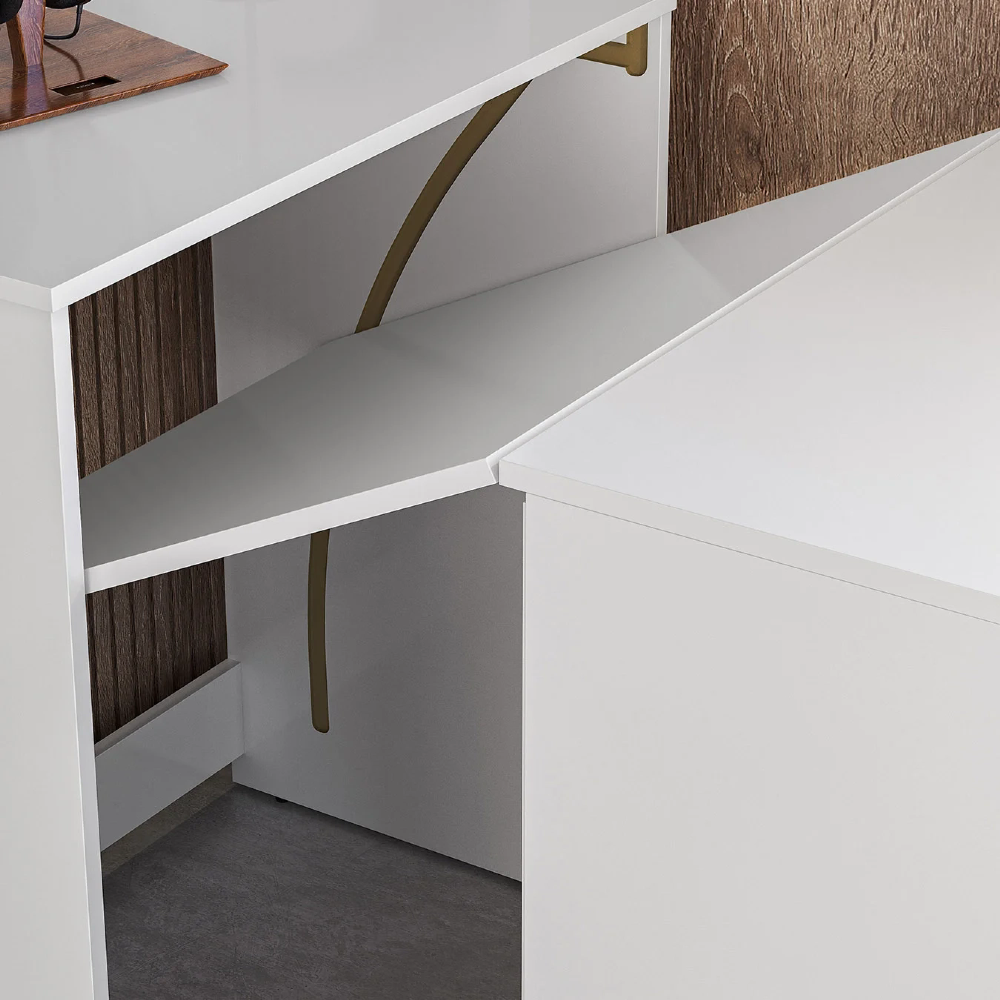 Mesa Escrivaninha Bancada de Estudos Para Quarto Salt Branco Z06 - Mpozenato