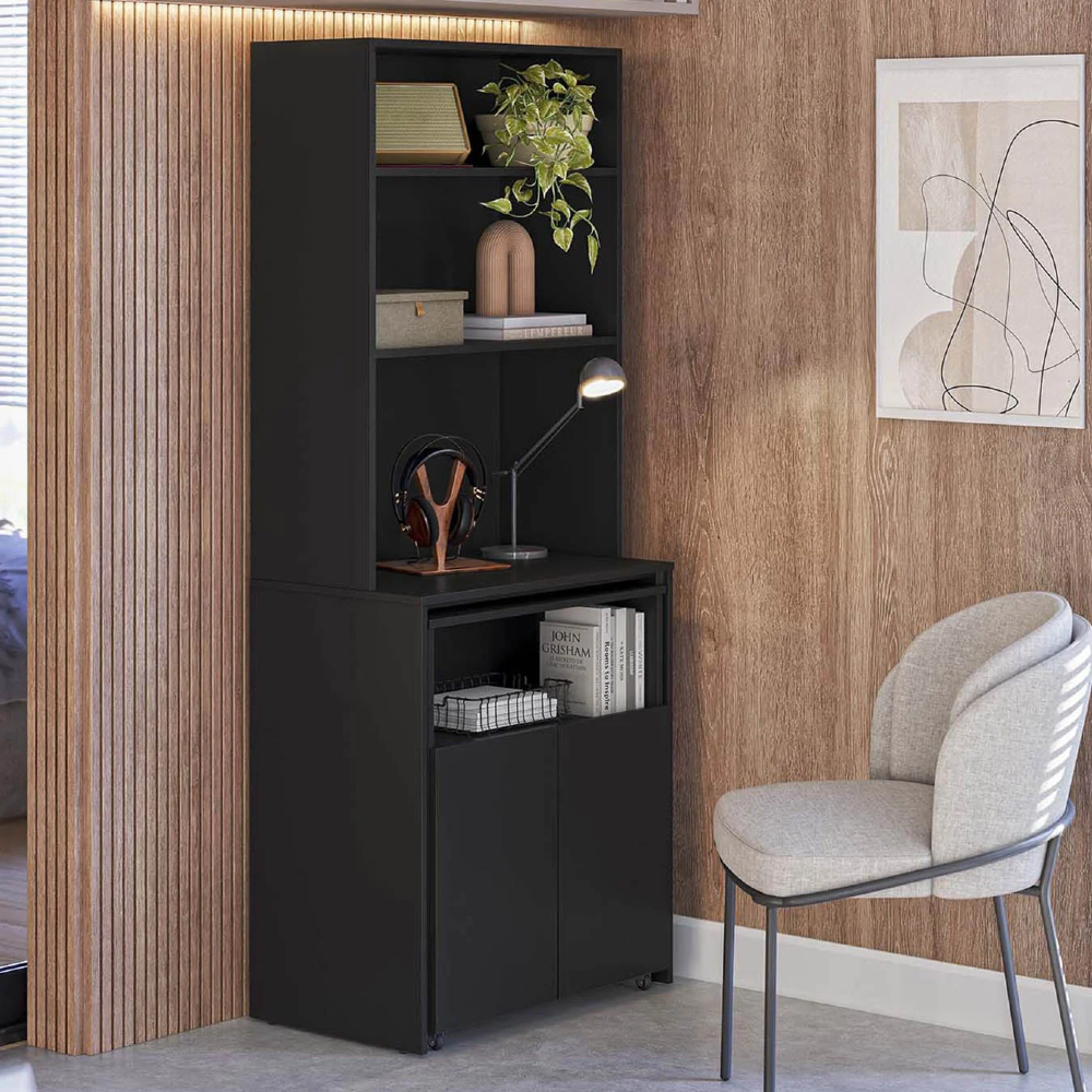 Mesa Escrivaninha Bancada de Estudos Para Quarto Salt Preto Z06 - Mpozenato