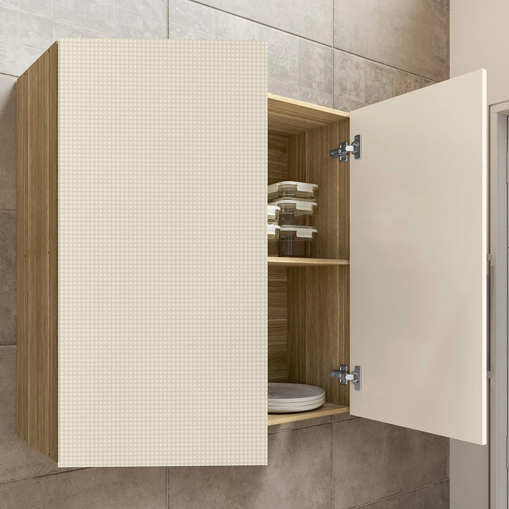 Armário de Cozinha Aéreo 2 Portas 80cm Minsk Freijó/Soft Z06 - Mpozenato