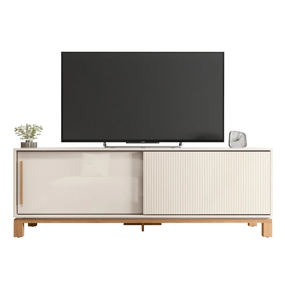 Rack Bancada Para TV 65 Pol 180cm Lucca Off White/Freijó C01 - Mpozenato