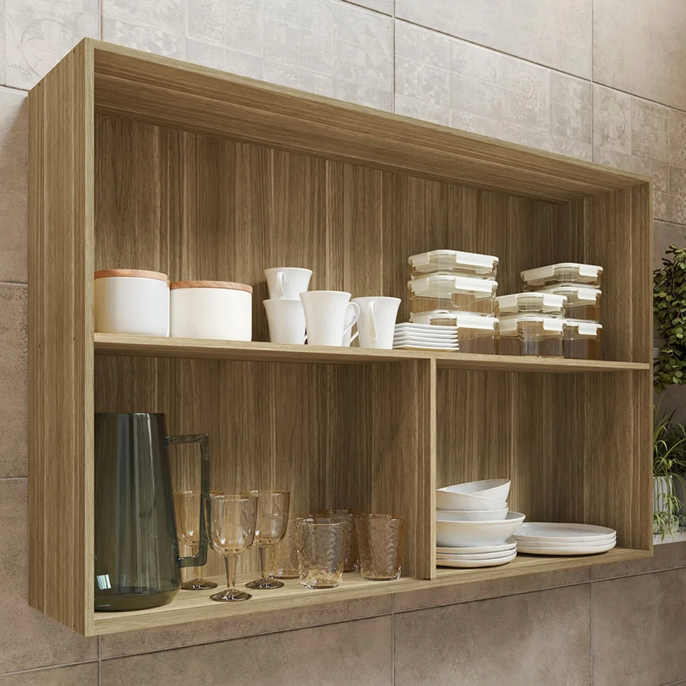 Armário de Cozinha Aéreo 2 Portas 120cm Minsk Freijó Z06 - Mpozenato