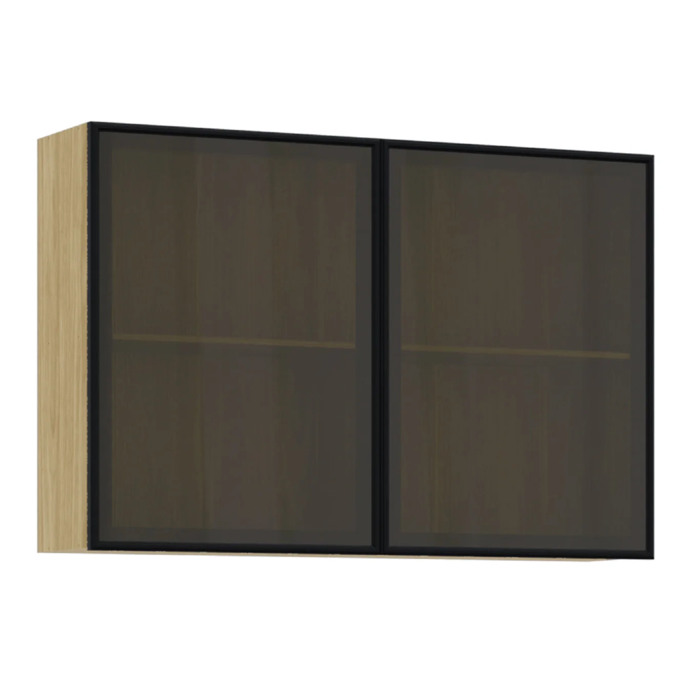 Armário de Cozinha 120cm 2 Portas de Vidro Minsk Freijó Z06 - Mpozenato