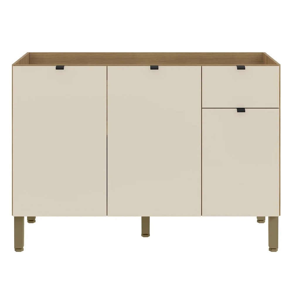 Balcão de Cozinha Sem Tampo 120cm Laura Plus Soft/Freijó Z06 - Mpozenato