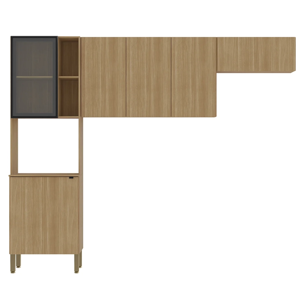 Armário de Cozinha Compacta 251cm Laura Plus Freijó Z06 - Mpozenato