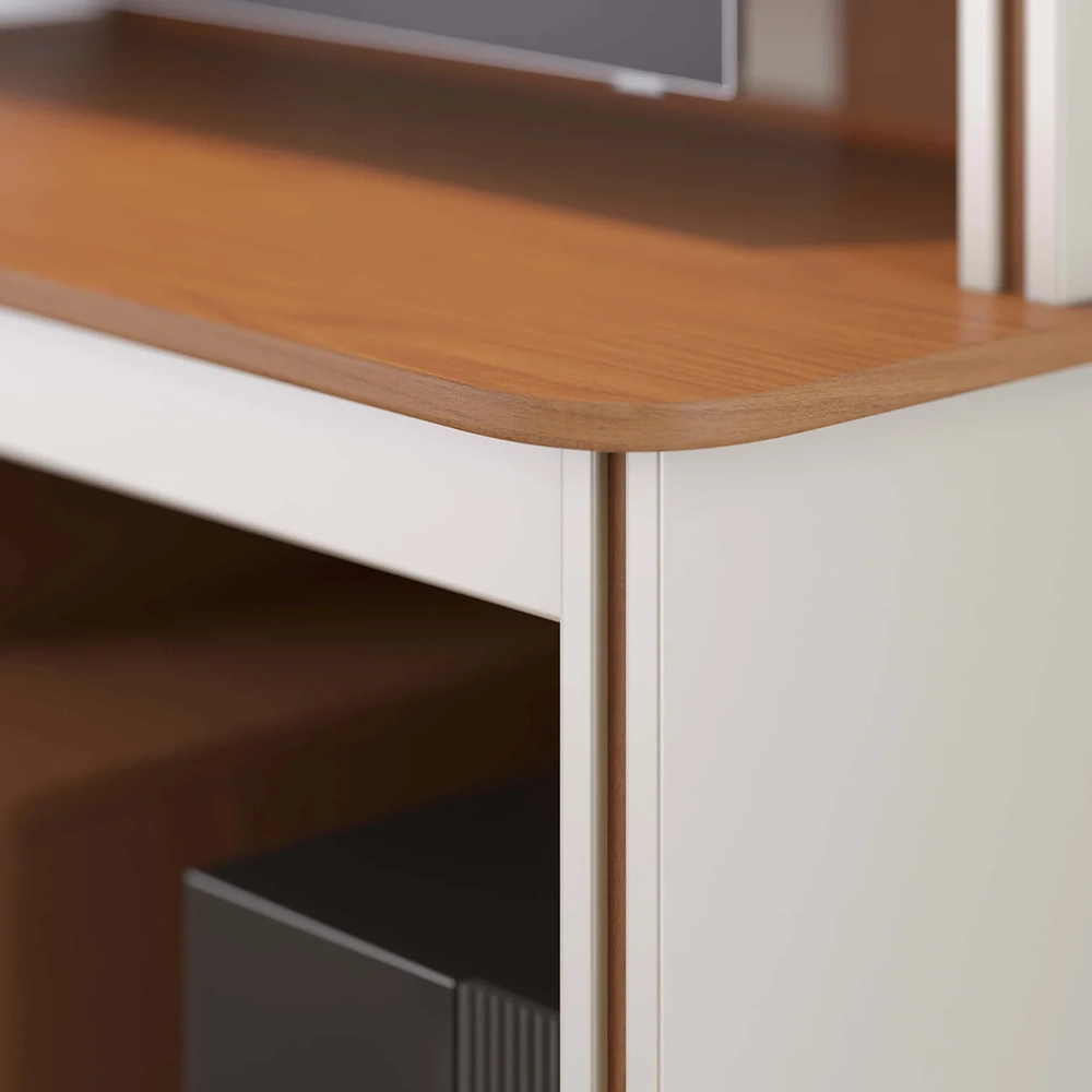 Estante Para TV 65 Pol 160cm Braga Freijó/Off White C05     - Mpozenato