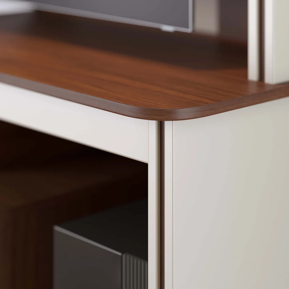 Estante Para TV 65 Pol 160cm Braga Nogueira Real/Off White C05 - Mpozenato