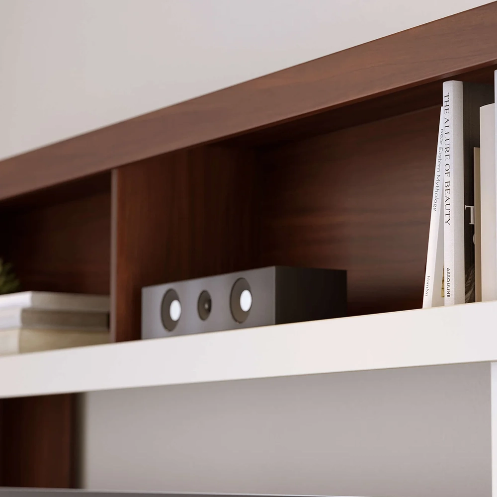 Estante Para TV 65 Pol 160cm Braga Nogueira Real/Off White C05 - Mpozenato