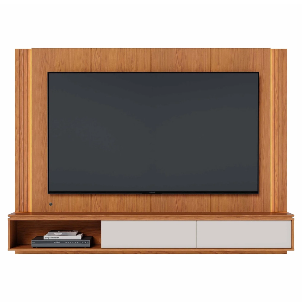 Painel TV 75 Pol e Bancada Suspensa Trento Freijó/Off White C05 - Mpozenato