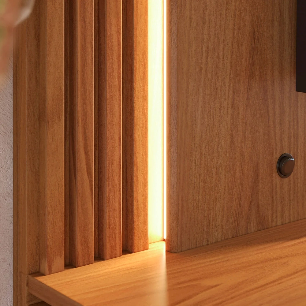 Painel TV 75 Pol e Bancada Suspensa Trento Freijó/Off White C05 - Mpozenato