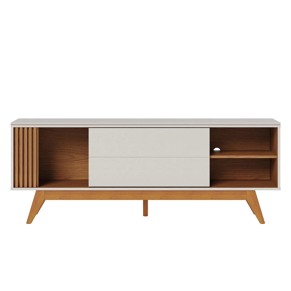 Rack Bancada Para TV 60 Pol 160cm Diana Off White/Freijó C05 - Mpozenato