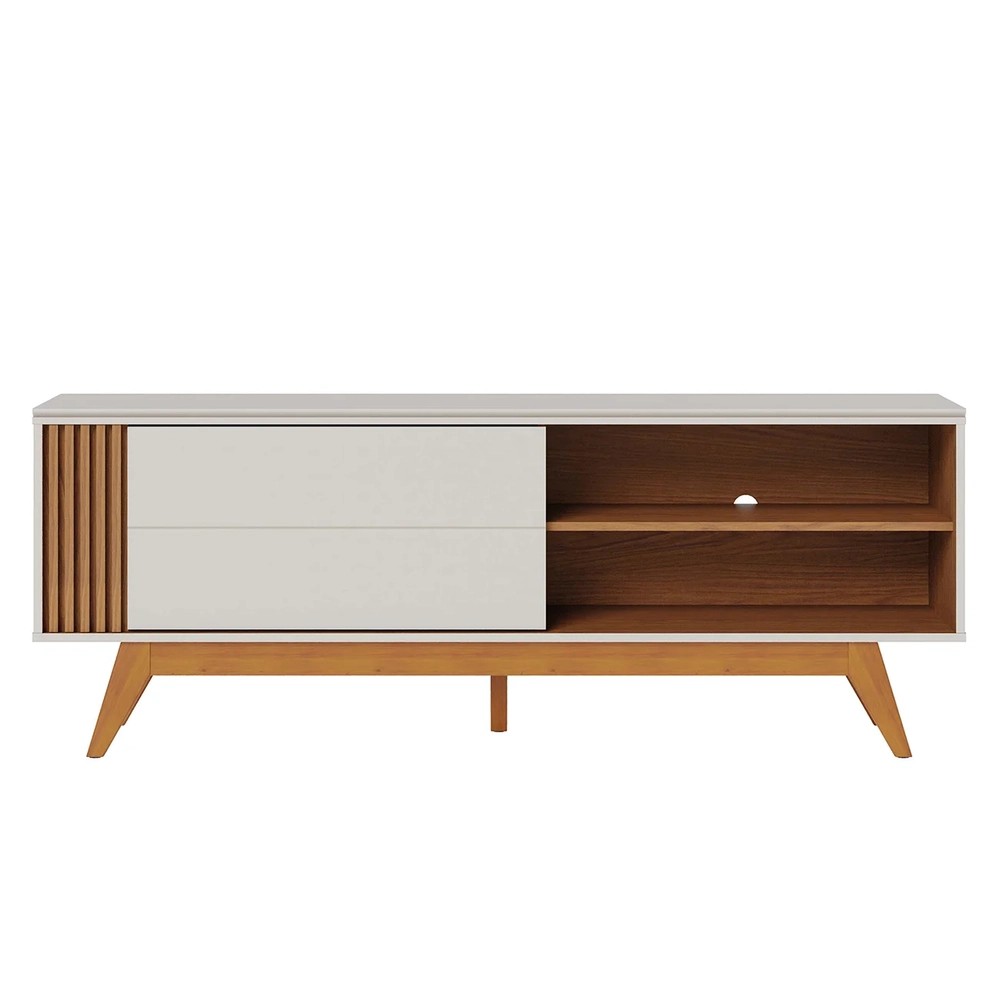 Rack Bancada Para TV 60 Pol 160cm Diana Off White/Freijó C05 - Mpozenato