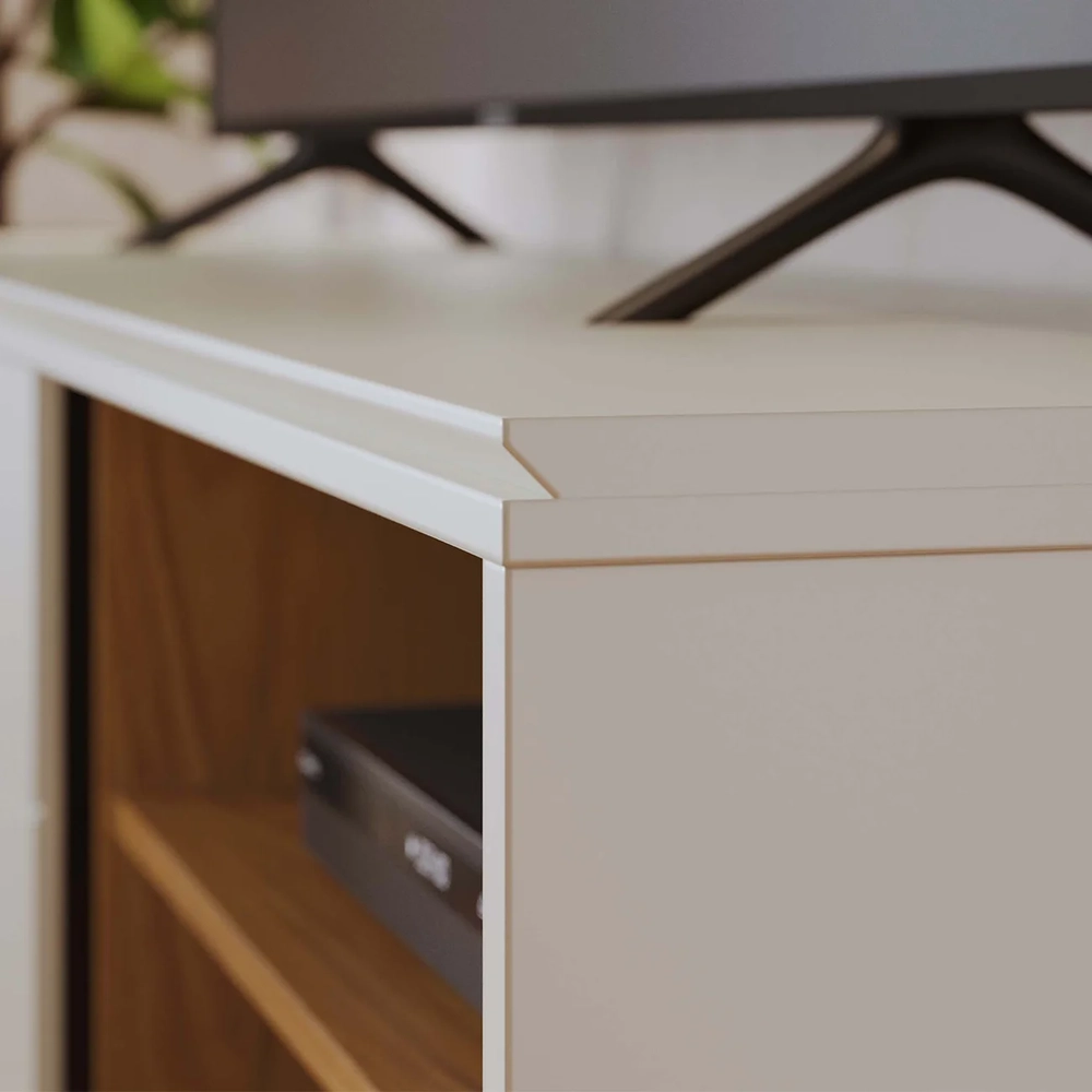 Rack Bancada Para TV 60 Pol 160cm Diana Off White/Freijó C05 - Mpozenato