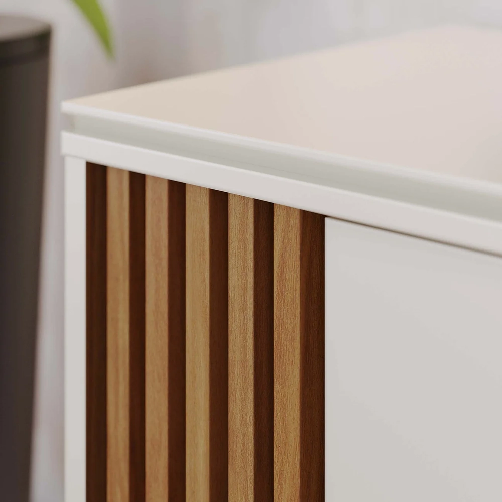 Rack Bancada Para TV 60 Pol 160cm Diana Off White/Freijó C05 - Mpozenato