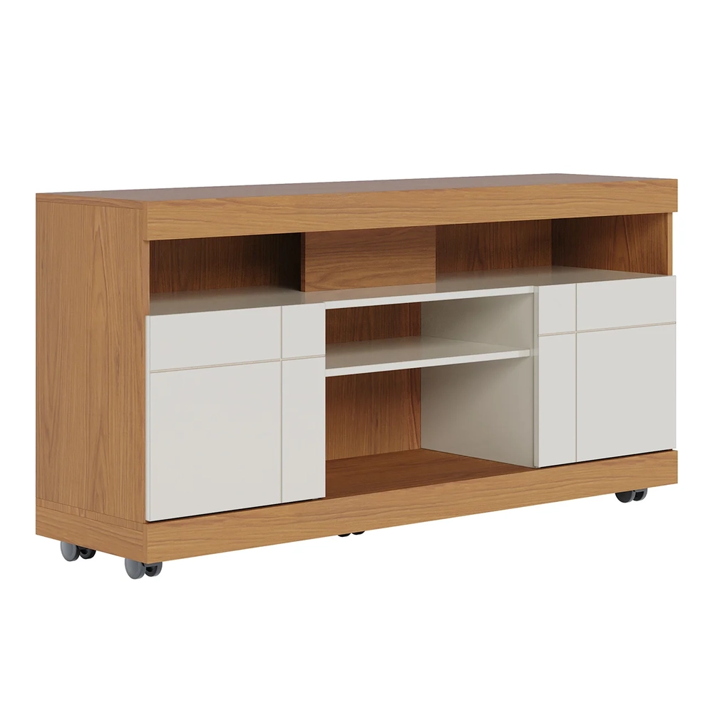 Rack Bancada Para TV 47 Pol 136cm Pavia Freijó/Off White C05 - Mpozenato