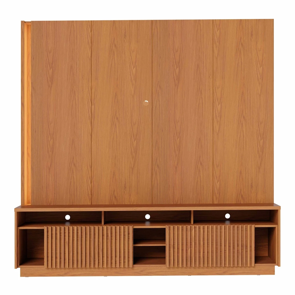 Estante Painel TV 75 Pol Com LED 200cm Mafra Freijó C05    - Mpozenato