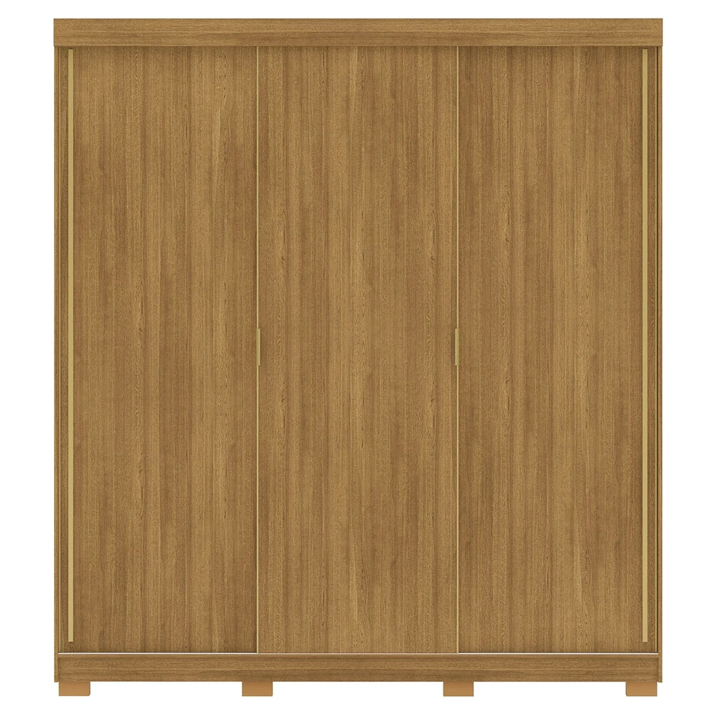 Guarda Roupa Casal 200cm 3 Portas Porto Flex Nature/Alasca - Vila Rica