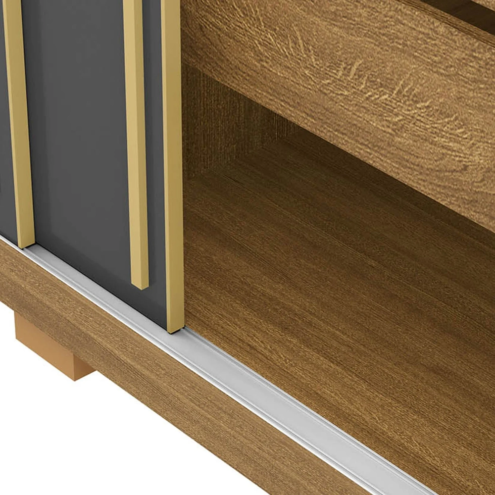 Guarda Roupa Casal 200cm 3 Portas Porto Flex Nature/Alasca - Vila Rica