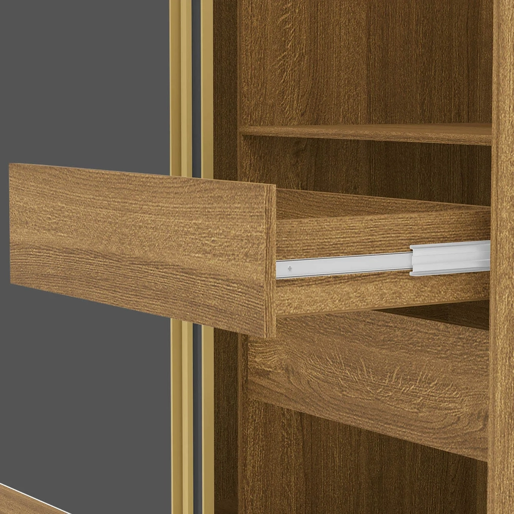 Guarda Roupa Casal 200cm 3 Portas Porto Flex Nature/Alasca - Vila Rica