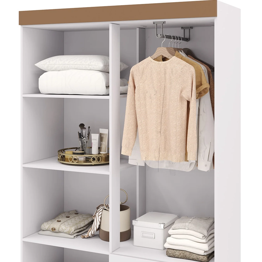 Guarda Roupa Solteiro 103cm Com 4 Portas Ideal Flex Branco - Vila Rica