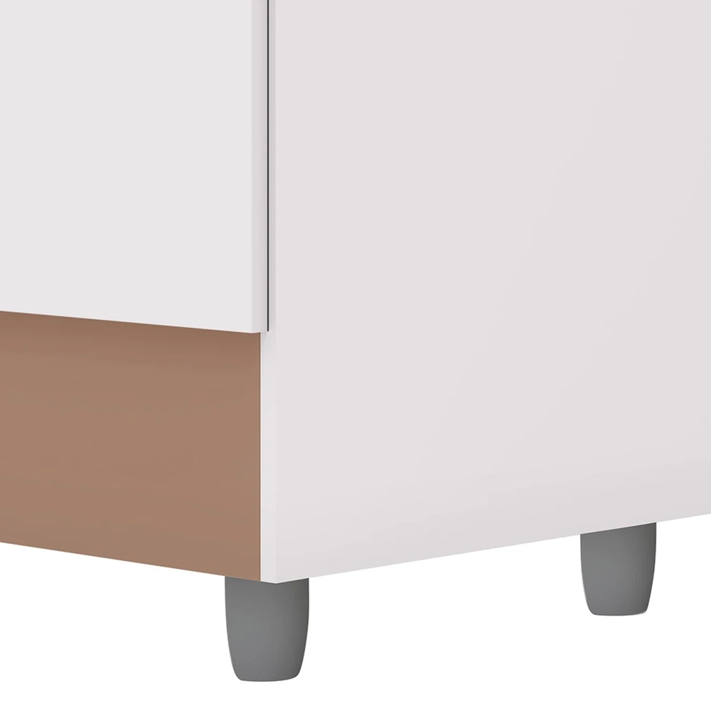 Guarda Roupa Solteiro 103cm Com 4 Portas Ideal Flex Branco - Vila Rica