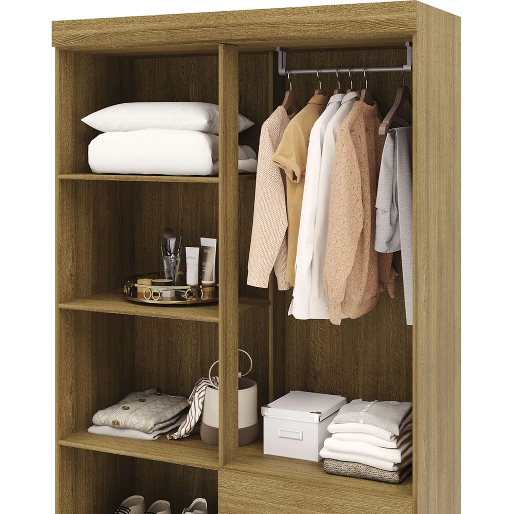 Guarda Roupa Solteiro 103cm Com 4 Portas Ideal Nature - Vila Rica