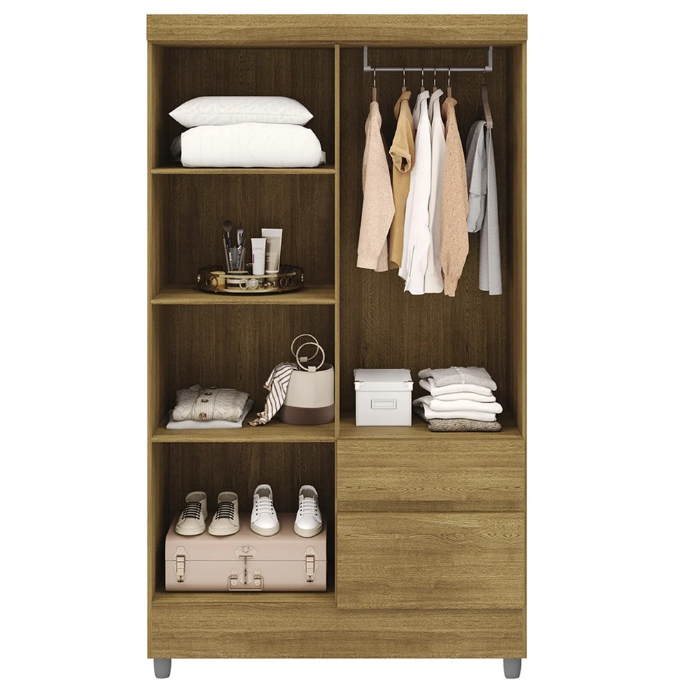 Guarda Roupa Solteiro 103cm Com 4 Portas Ideal Nature - Vila Rica