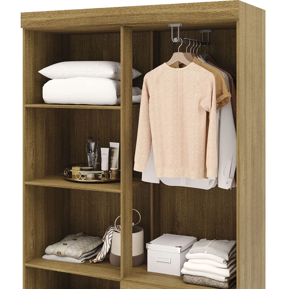 Guarda Roupa Solteiro 103cm Com 4 Portas Ideal Nature - Vila Rica