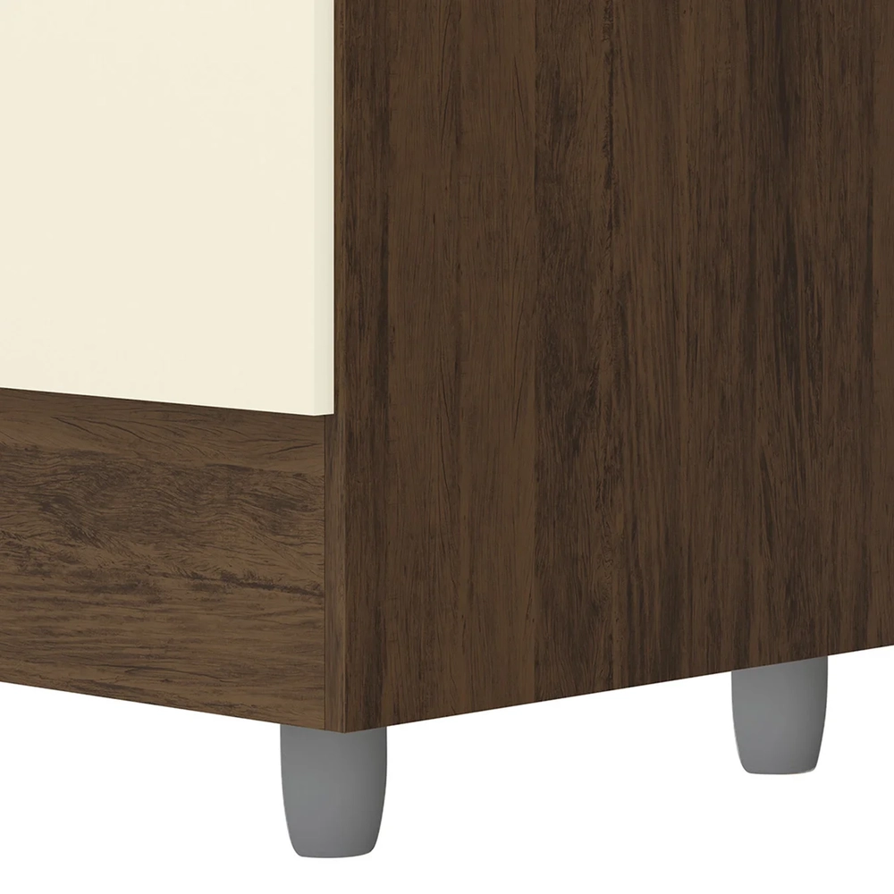 Guarda Roupa Solteiro 103cm Com Espelho Ideal Imbuia/Champanhe - Vila Rica