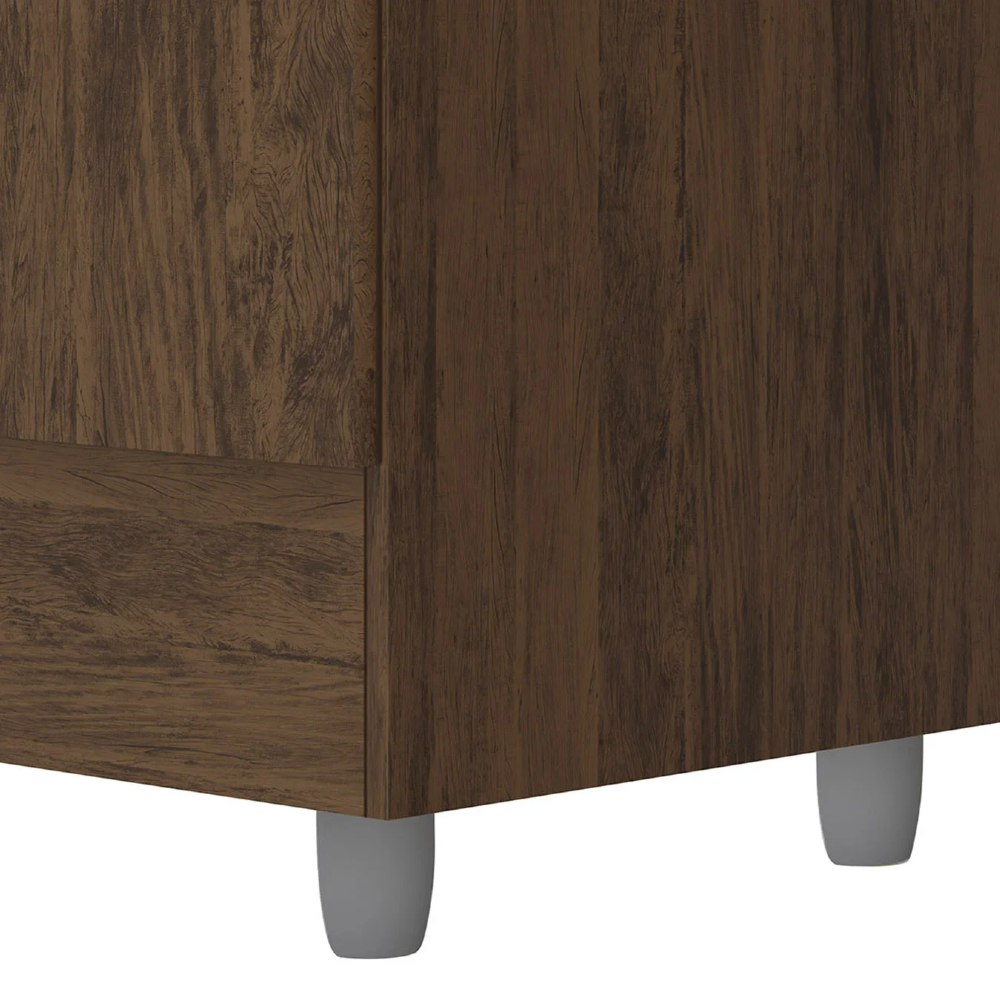 Guarda Roupa Solteiro 103cm Com 4 Portas Ideal Imbuia Rústico - Vila Rica