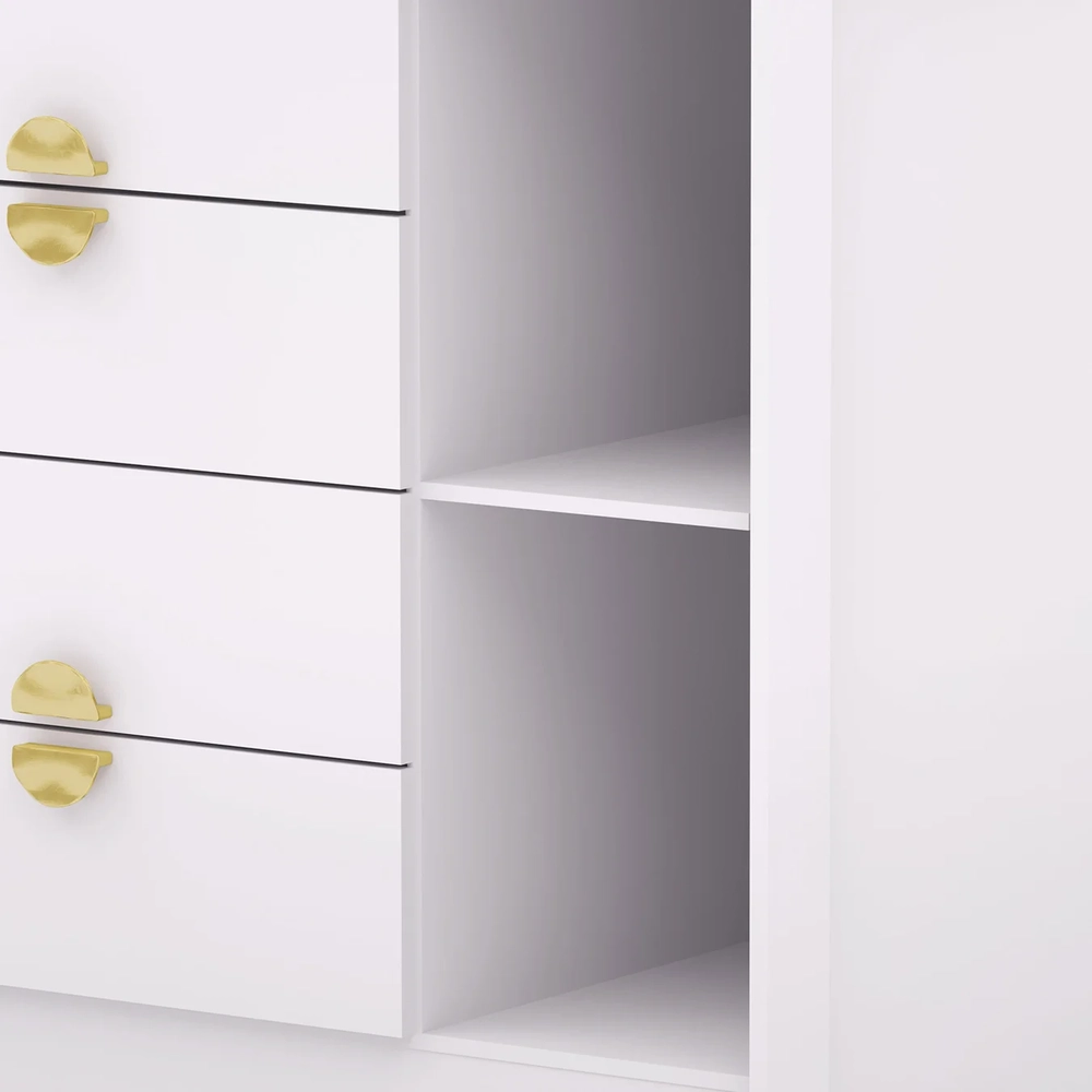 Cômoda Para Quarto 93cm Com 1 Porta Ilha Bela Flex Branco - Vila Rica