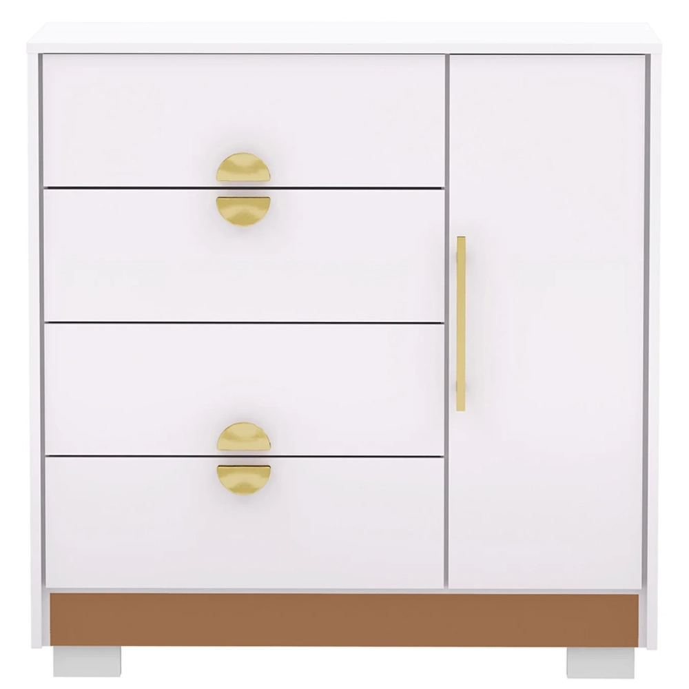 Cômoda Para Quarto 93cm Com 1 Porta Ilha Bela Flex Branco - Vila Rica