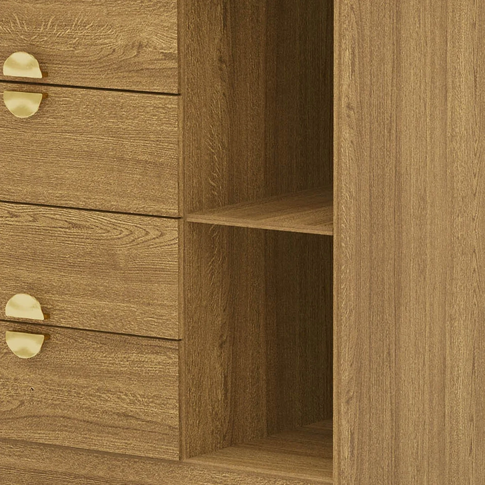 Cômoda Para Quarto 93cm Com Espelho Ilha Bela Nature - Vila Rica