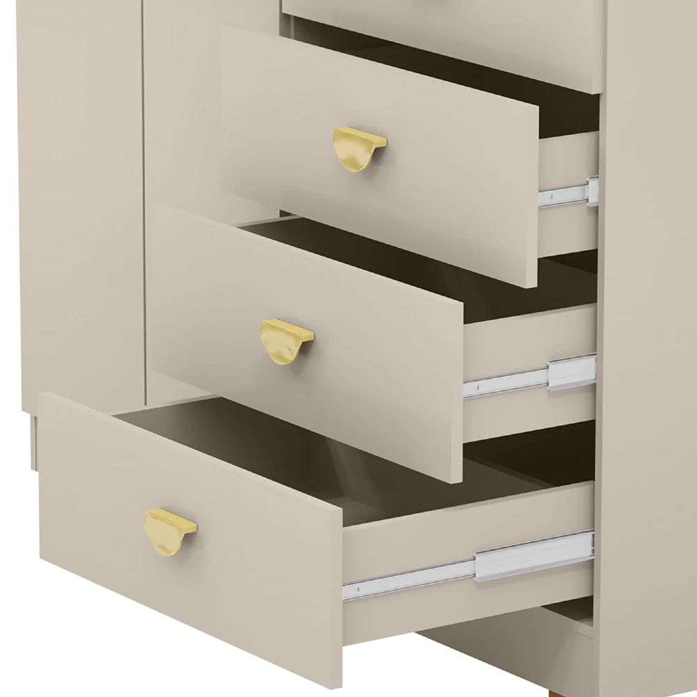 Guarda Roupa Cômoda 4 Gavetas 120cm Cristal Fendi - Vila Rica