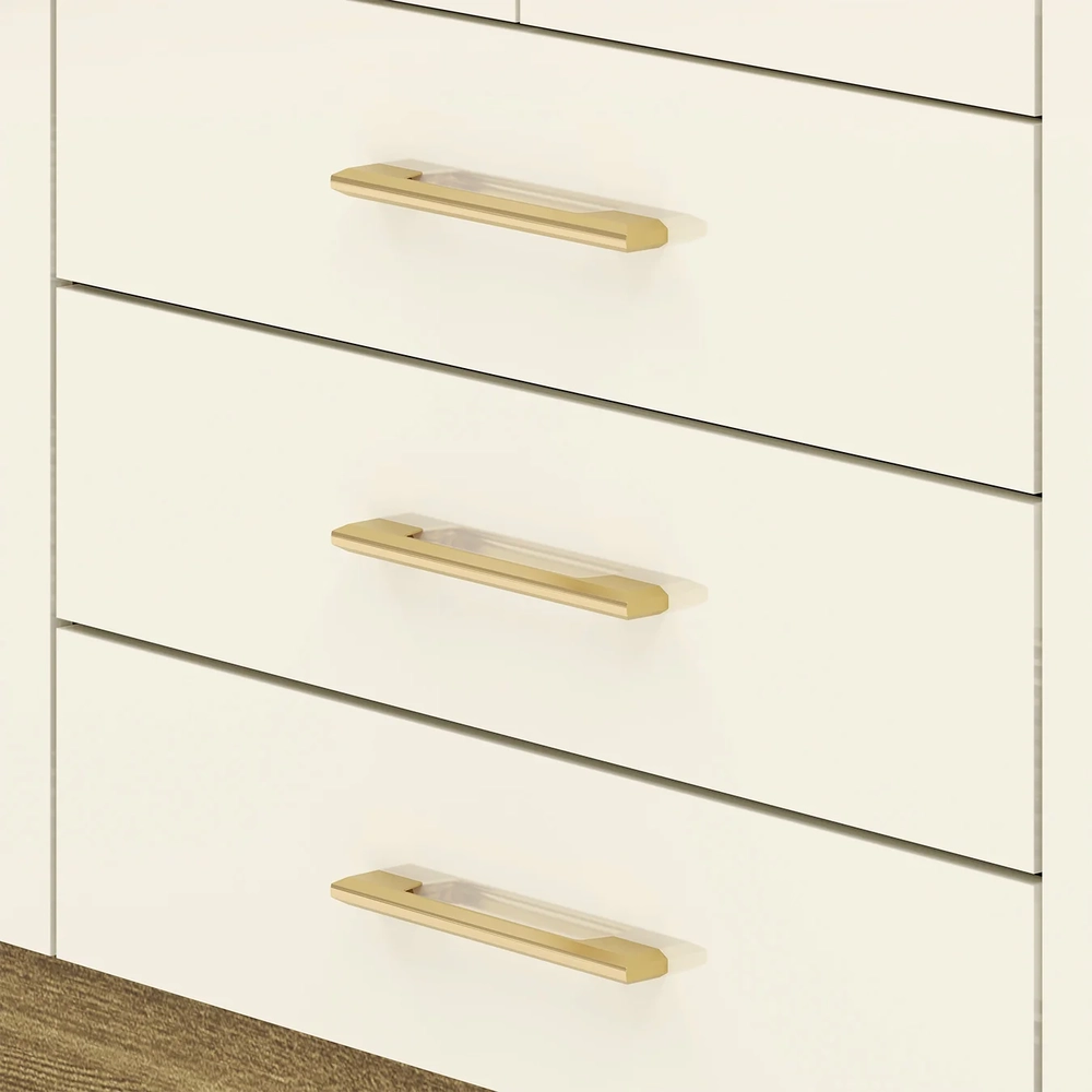 Guarda Roupa Solteiro 150cm 4 Portas Espanha Nature/Champanhe - Vila Rica