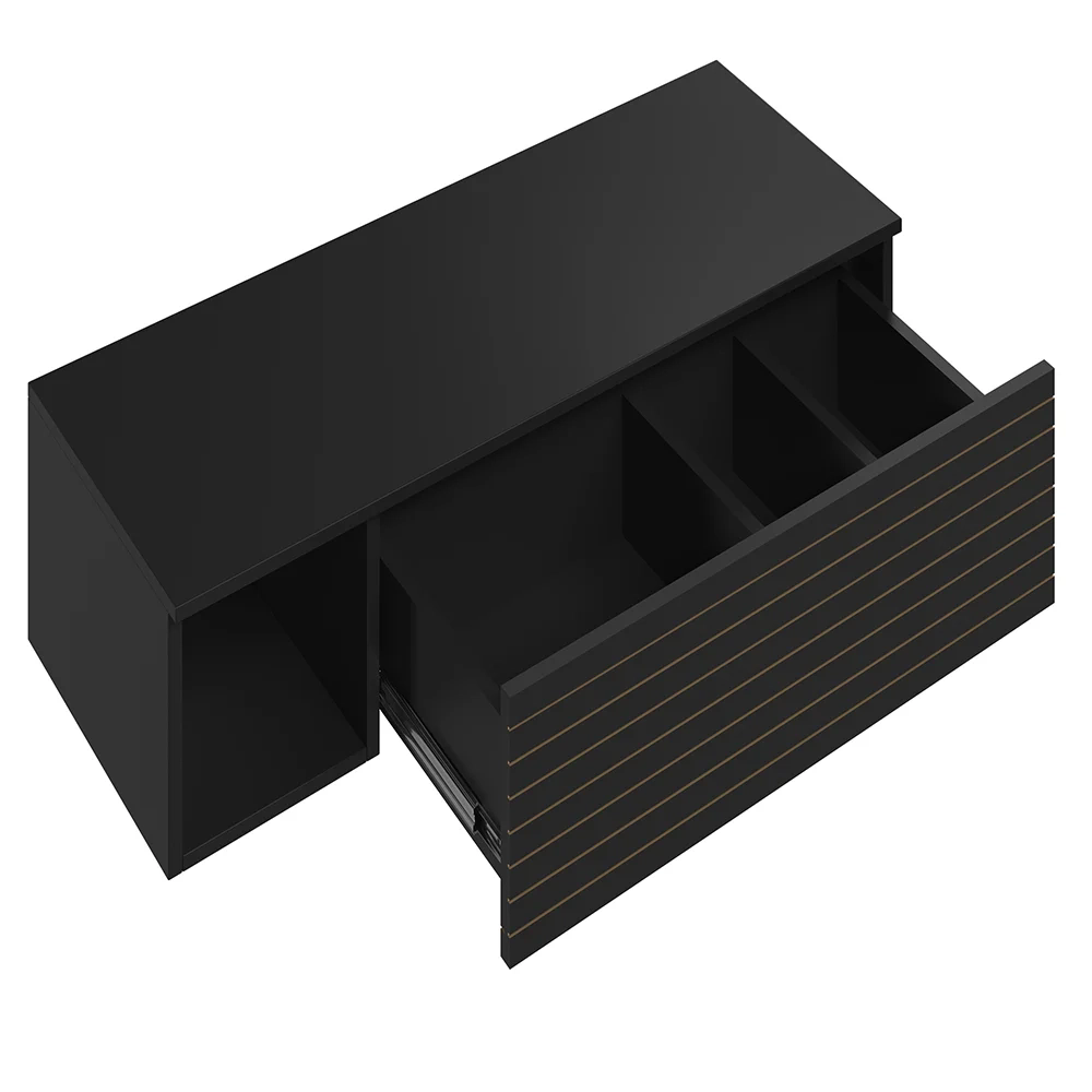 Penteadeira Suspensa com Painel e Espelho Joy Z49 Preto - Mpozenato