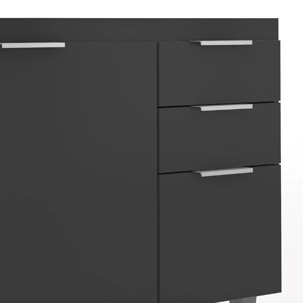 Balcão Para Pia 120cm Sem Tampo Pérola Z34 Preto - Mpozenato