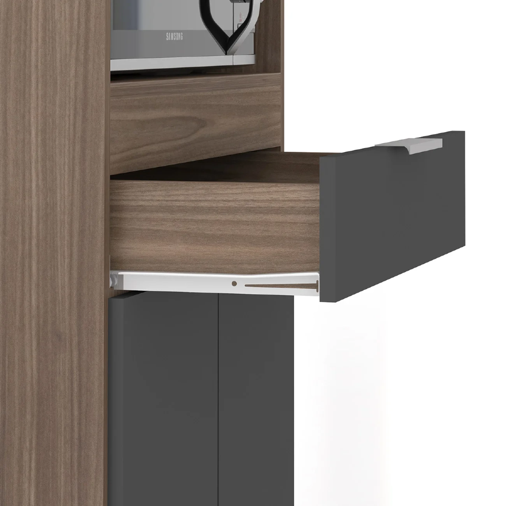 Paneleiro de Cozinha Torre Quente Pérola Z34 Freijó/Grafite - Mpozenato